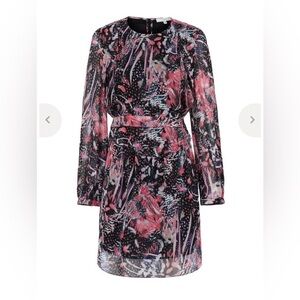 IRO Pink and Black Floral Dress
